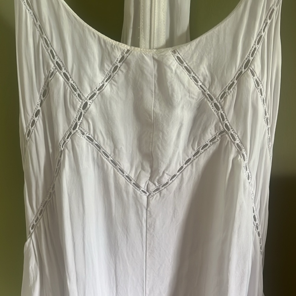 Lulus White Flowy Spaghetti Strap Lined Rayon Hal… - image 2